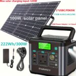 SWAREY 300W Portable Power Station with 100W Solar Panel (222Wh)