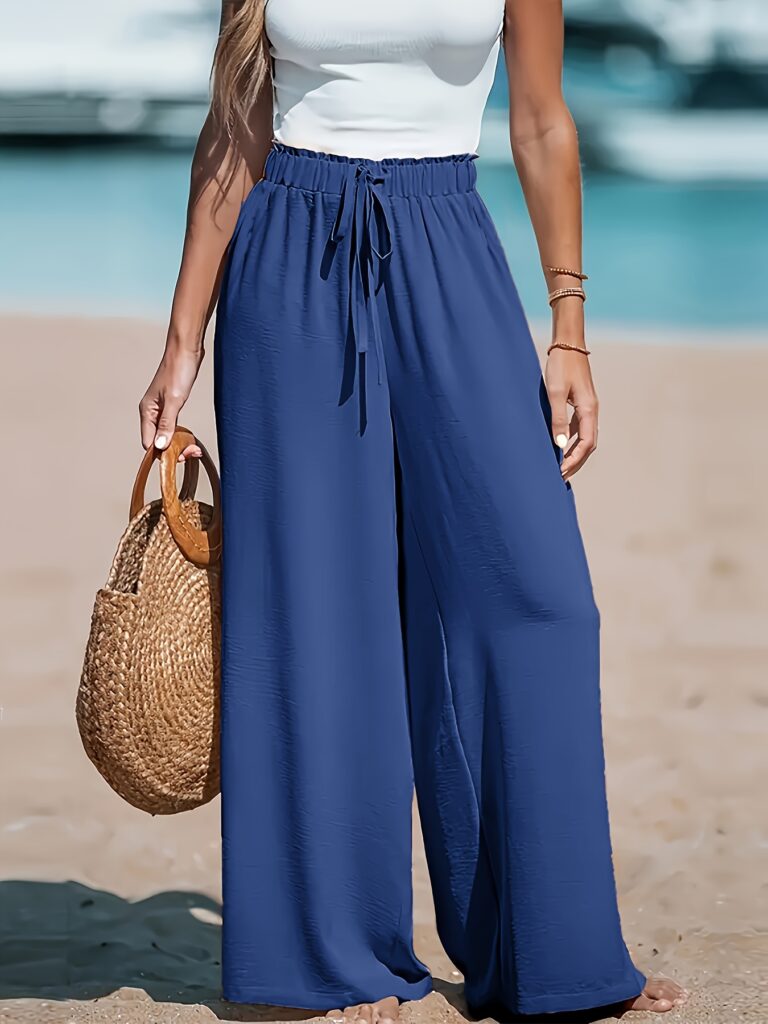 High Waist Loose Wide-Leg Trousers