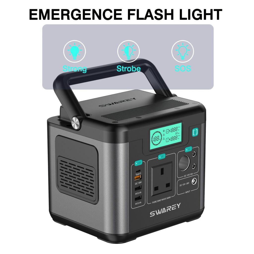SWAREY 300W Portable Power Station with 100W Solar Panel (222Wh)