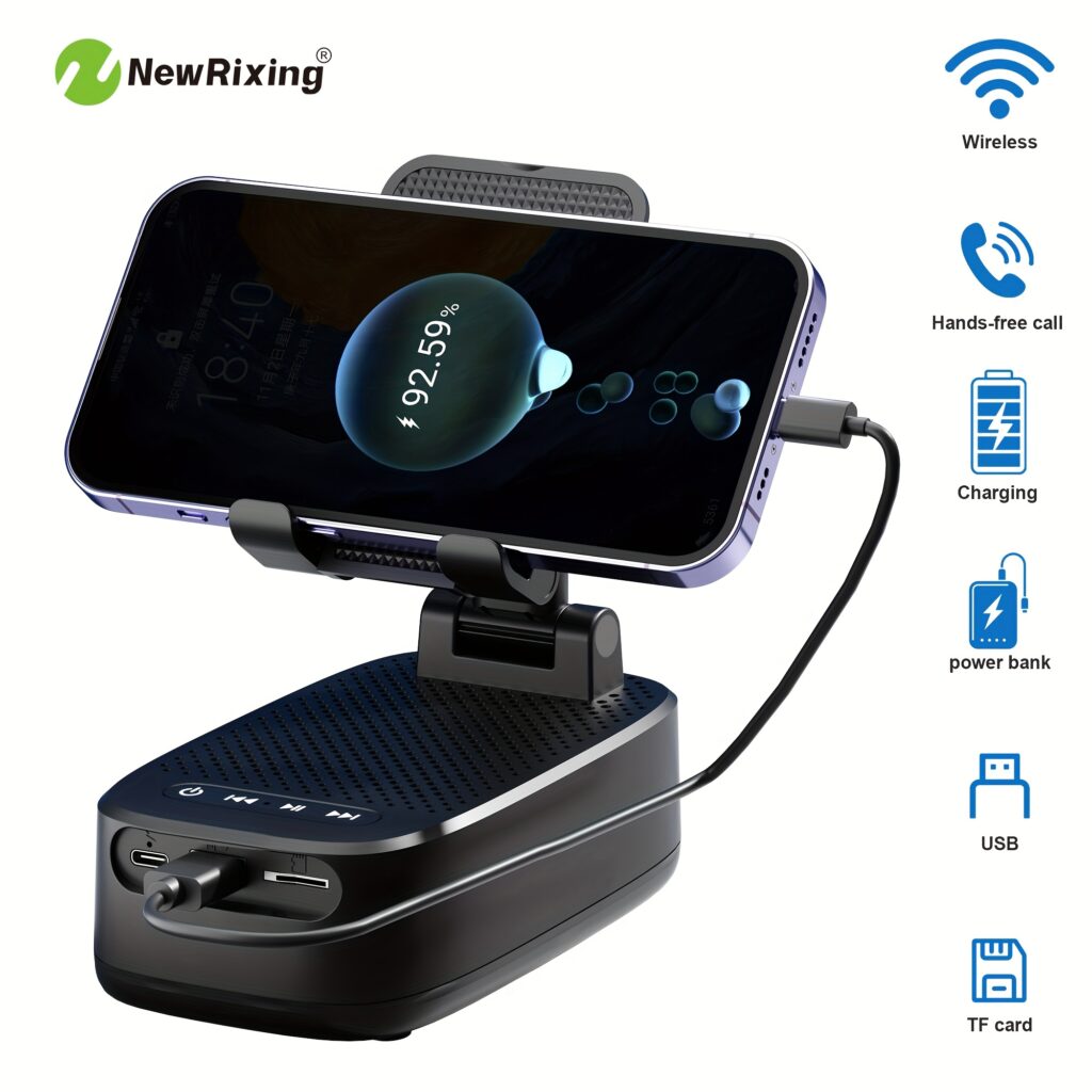 NewRixing 6W Wireless Speaker with Phone Holder