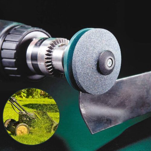 Heavy-Duty Metal Lawn Mower Blade Sharpener with Rotary Drill – Fast Sharpening System, Compatible with & Electric Lawn Mowers, Durable Construction for Residential/Commercial Use – Easy Installation, No Electricity Needed