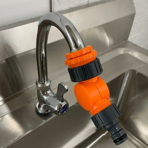 360° Rotating Garden Hose Connector with Control Valve