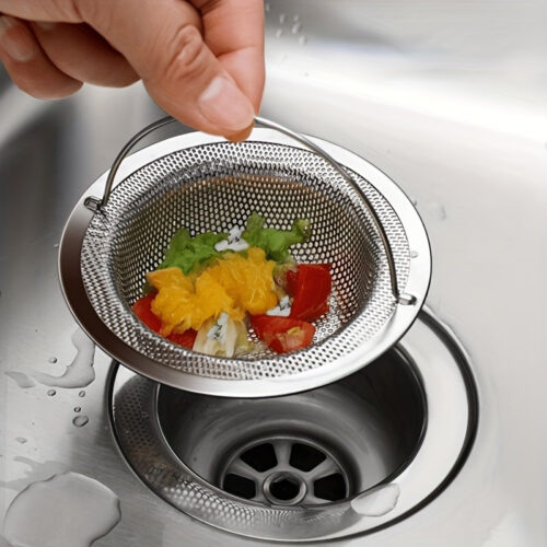 Stainless Steel Sink Strainer Mesh Drain Filter with Handle