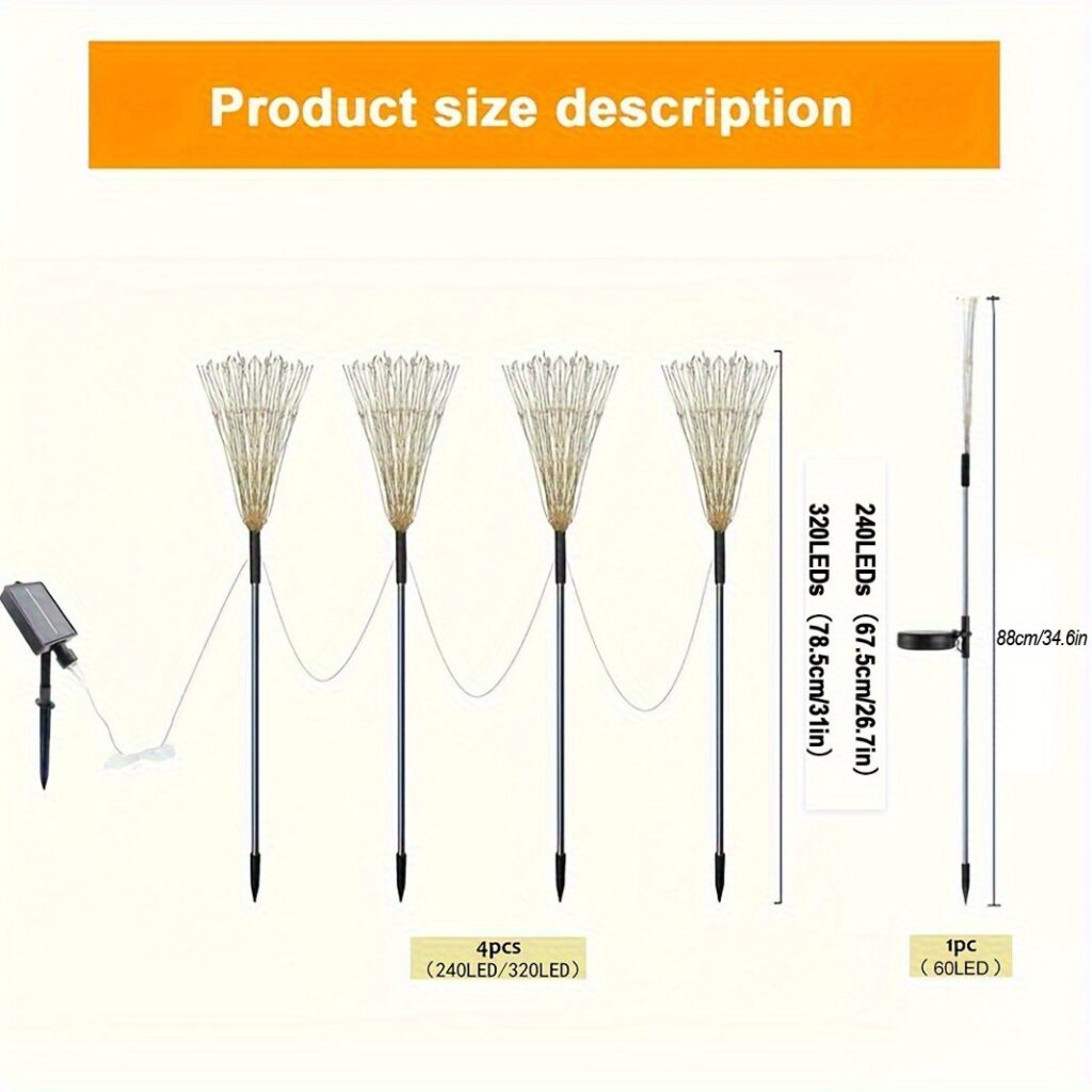 Solar Fireworks Lights 480 LED Outdoor Garden Decor