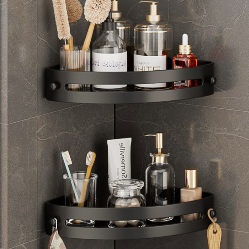 2PCS No Drill Bathroom Corner Shelves Shower Storage Rack