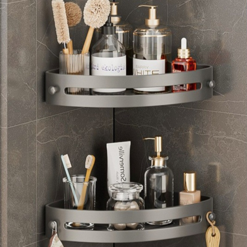 2PCS No Drill Bathroom Corner Shelves Shower Storage Rack