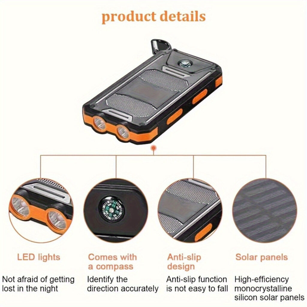 10000/20000mAh Portable Solar Power Bank