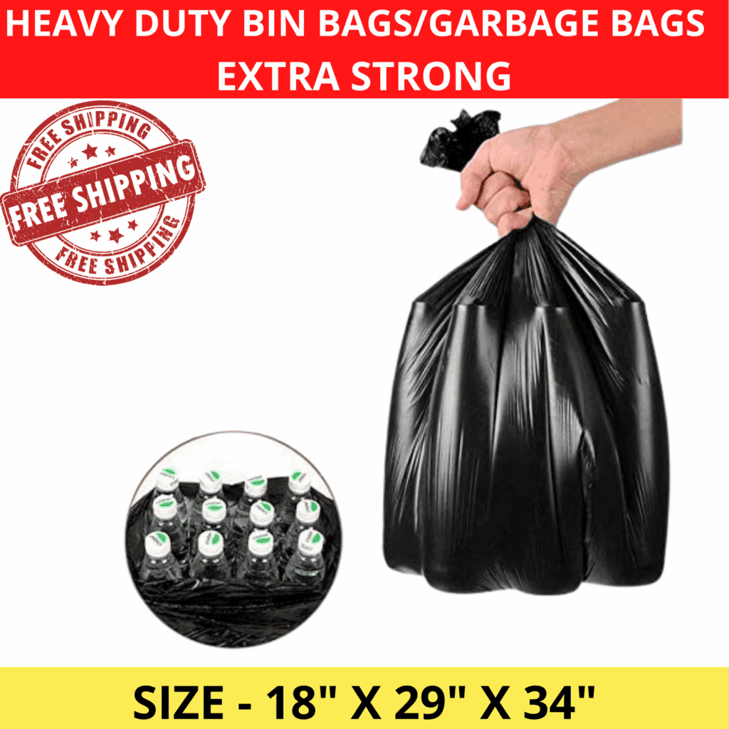 Heavy Duty Black Bin Liners Extra Strong Rubbish Bags