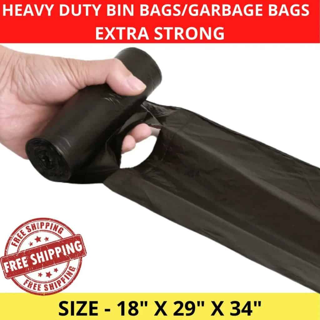 Heavy Duty Black Bin Liners Extra Strong Rubbish Bags