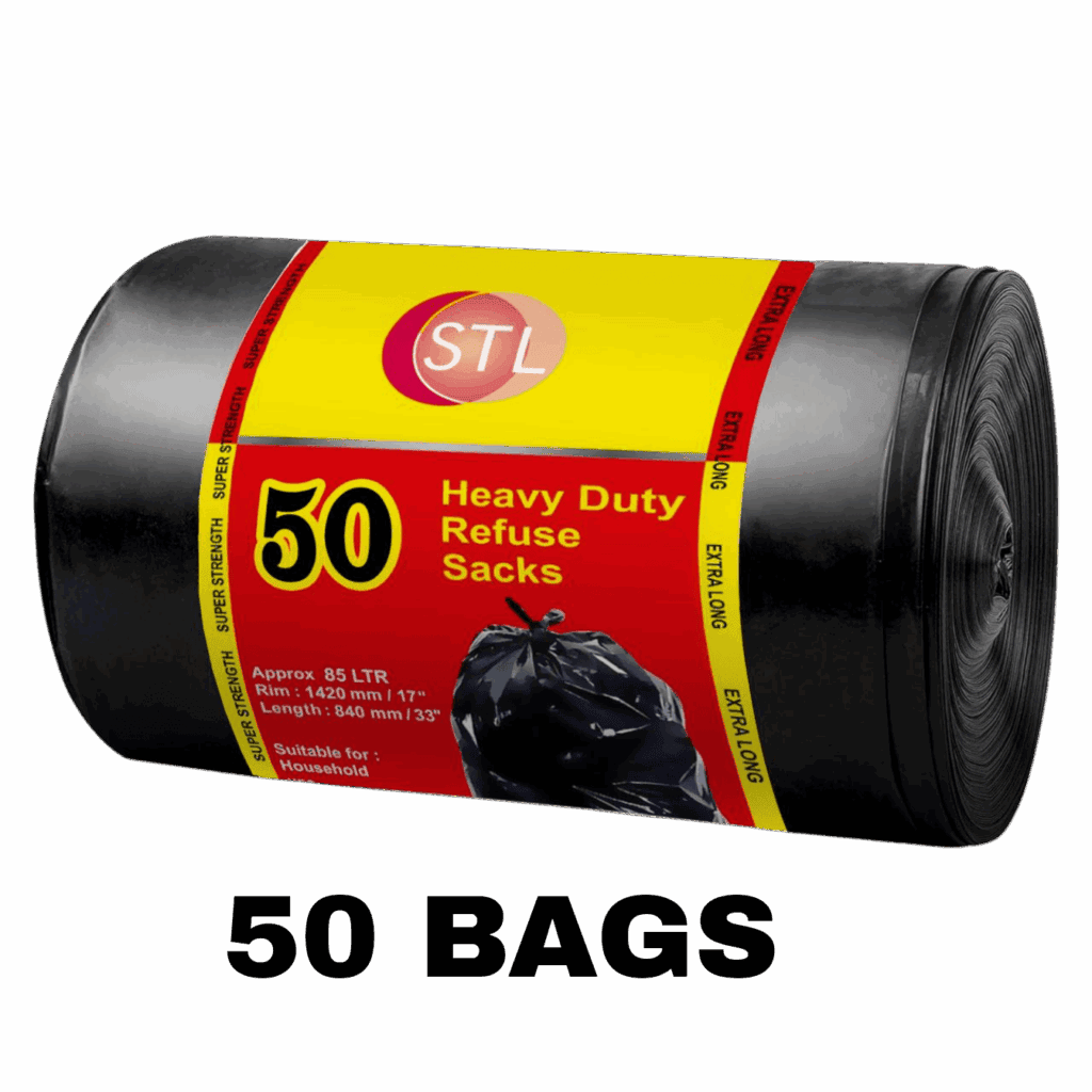 Heavy Duty Black Bin Liners Extra Strong Rubbish Bags