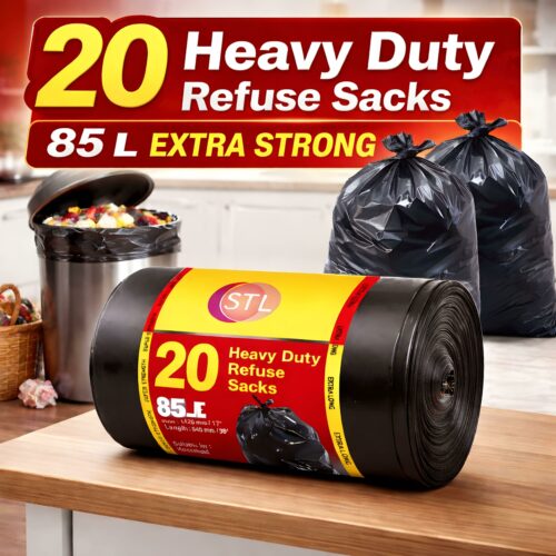 EXTRA STRONG HEAVY DUTY BLACK BIN LINERS RUBBISH BAGS WASTE REFUSE GARBAGE SACKS