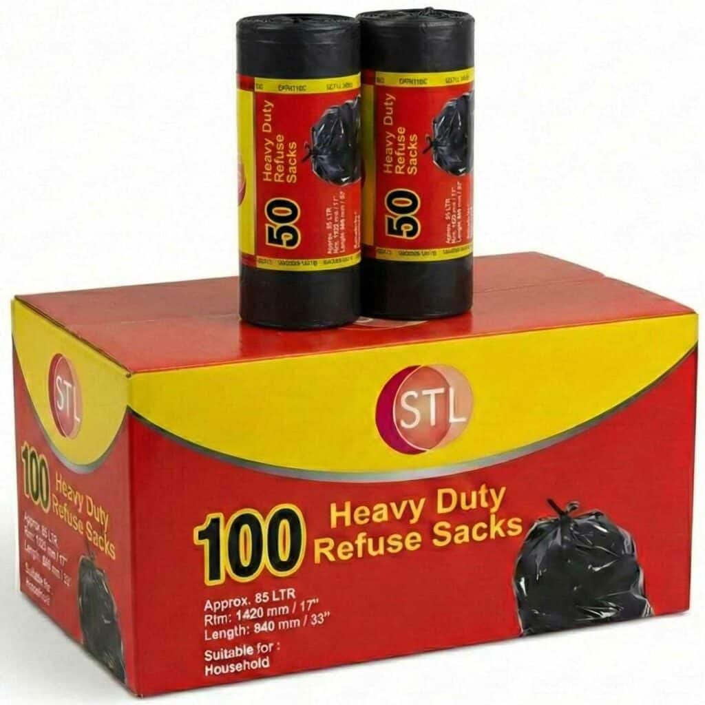 Heavy Duty Black Bin Liners Extra Strong Rubbish Bags