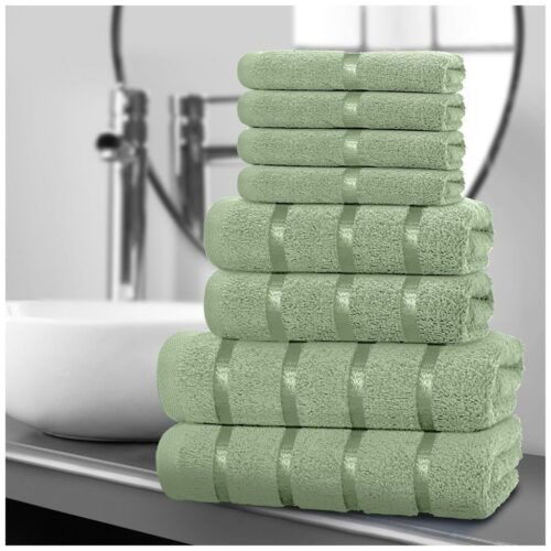8 Piece Egyptian Cotton Towel Set Soft Towels