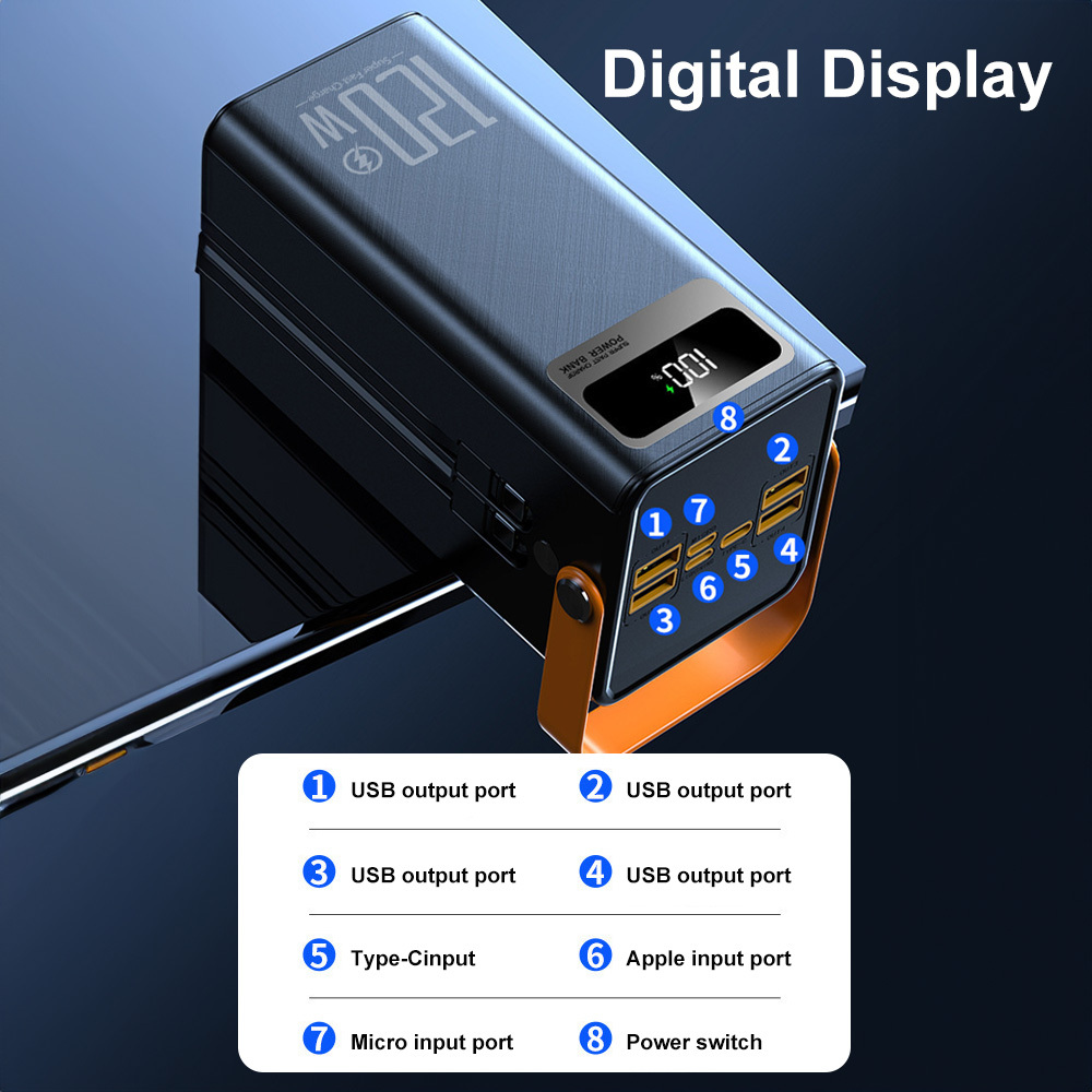 50000mAh Power Bank 120W Fast Charging Laptop Portable Charger