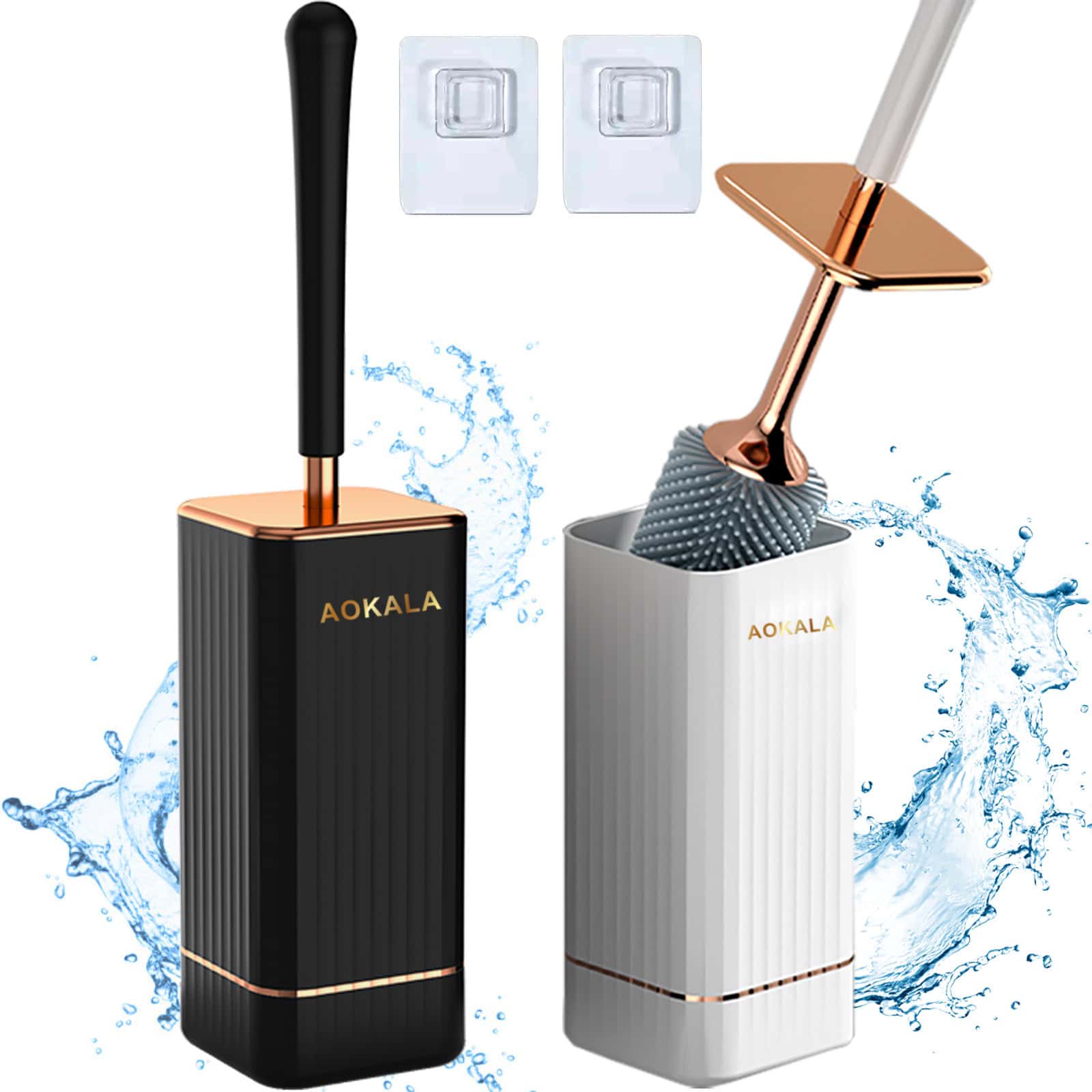 Toilet Brush and Holder Set Long Handle Bathroom
