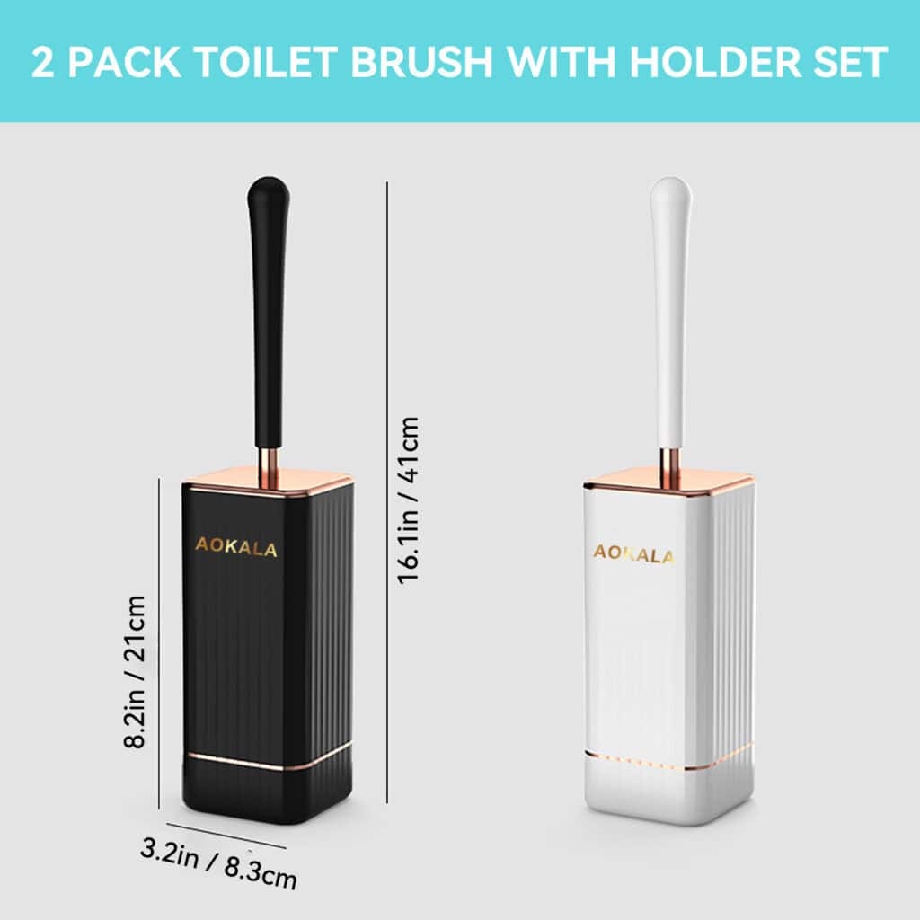 Toilet Brush and Holder Set Long Handle Bathroom