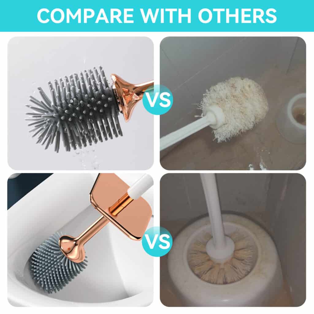 Toilet Brush and Holder Set Long Handle Bathroom