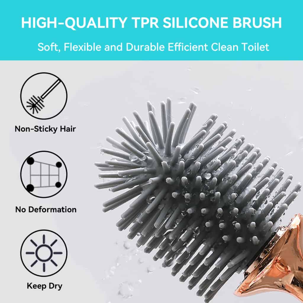 Toilet Brush and Holder Set Long Handle Bathroom