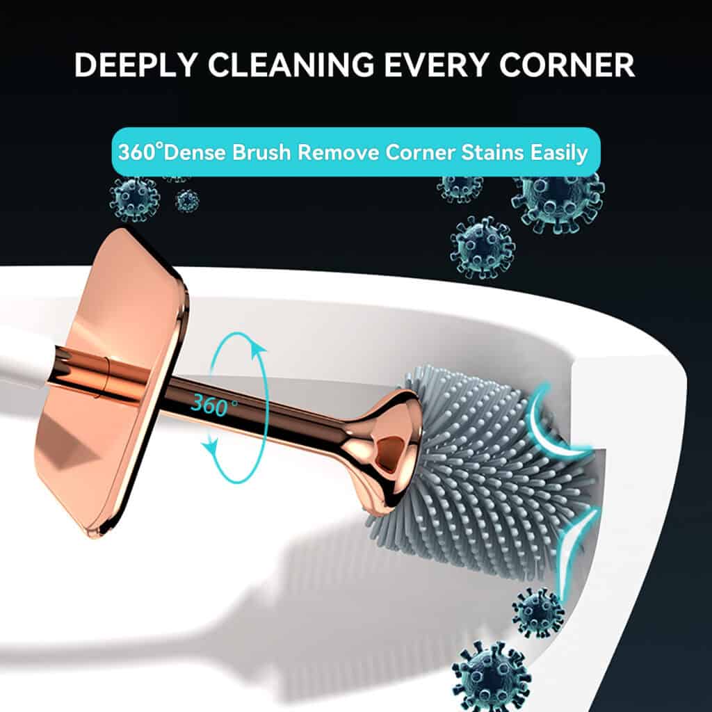 Toilet Brush and Holder Set Long Handle Bathroom