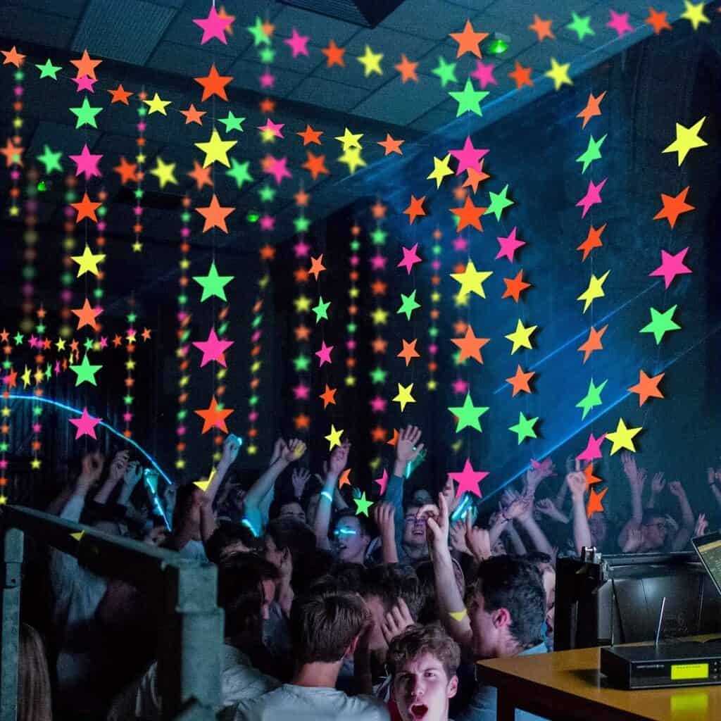 UV Glow Party Streamers Neon Blacklight Garland