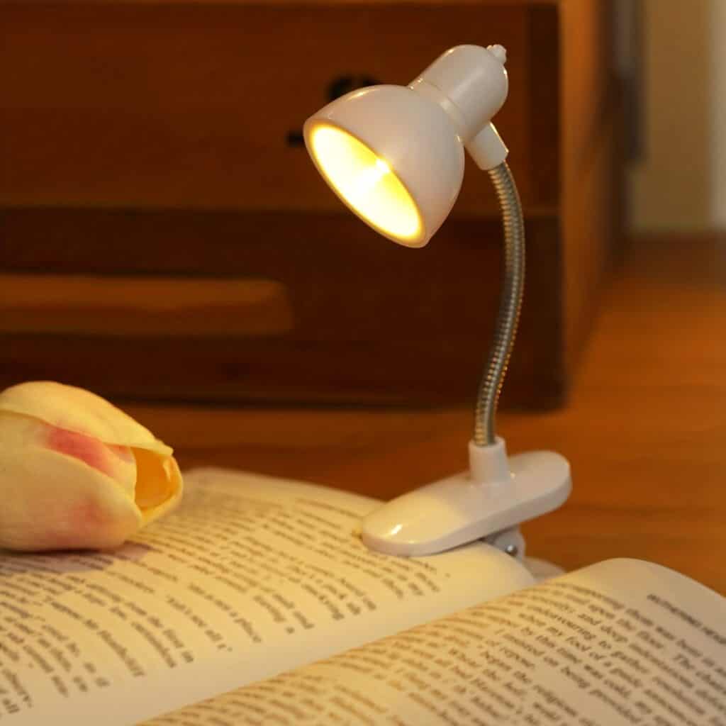 Mini Clip On Reading Lamp Adjustable Book Light
