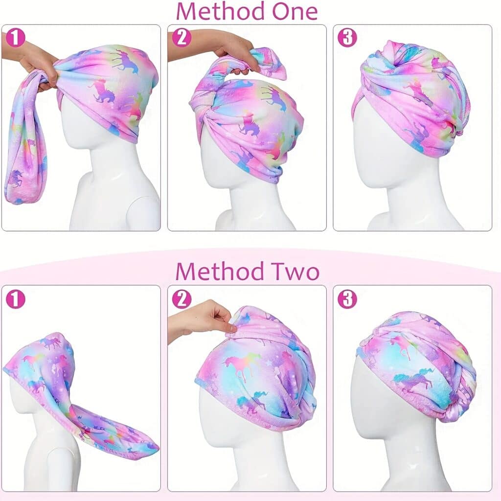Quick Dry Microfiber Hair Towel Wrap Cartoon Cap