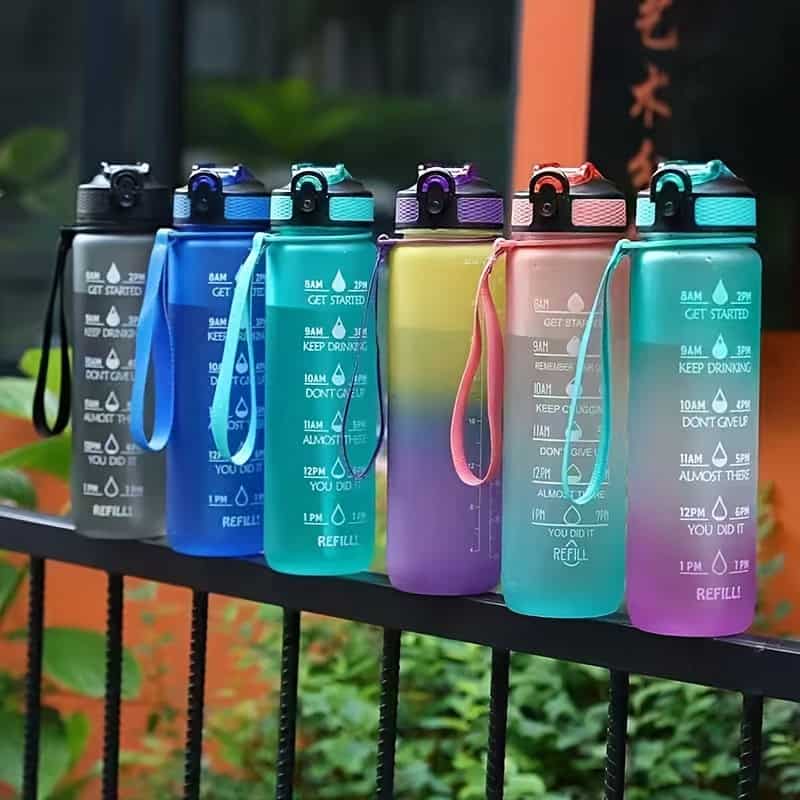 32oz Sports Water Bottle with Straw Gradient Design