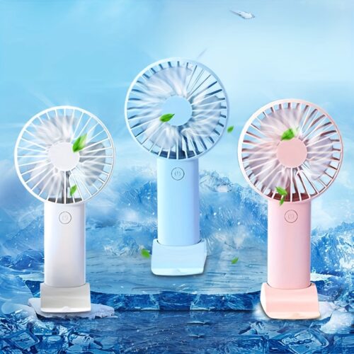 Mini USB charging handheld fan Desktop small fan with mobile phone holder Portable and simple outdoor small fan