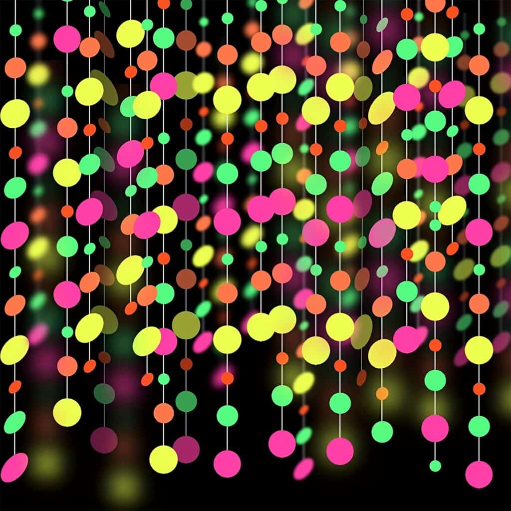 UV Glow Party Streamers Neon Blacklight Garland