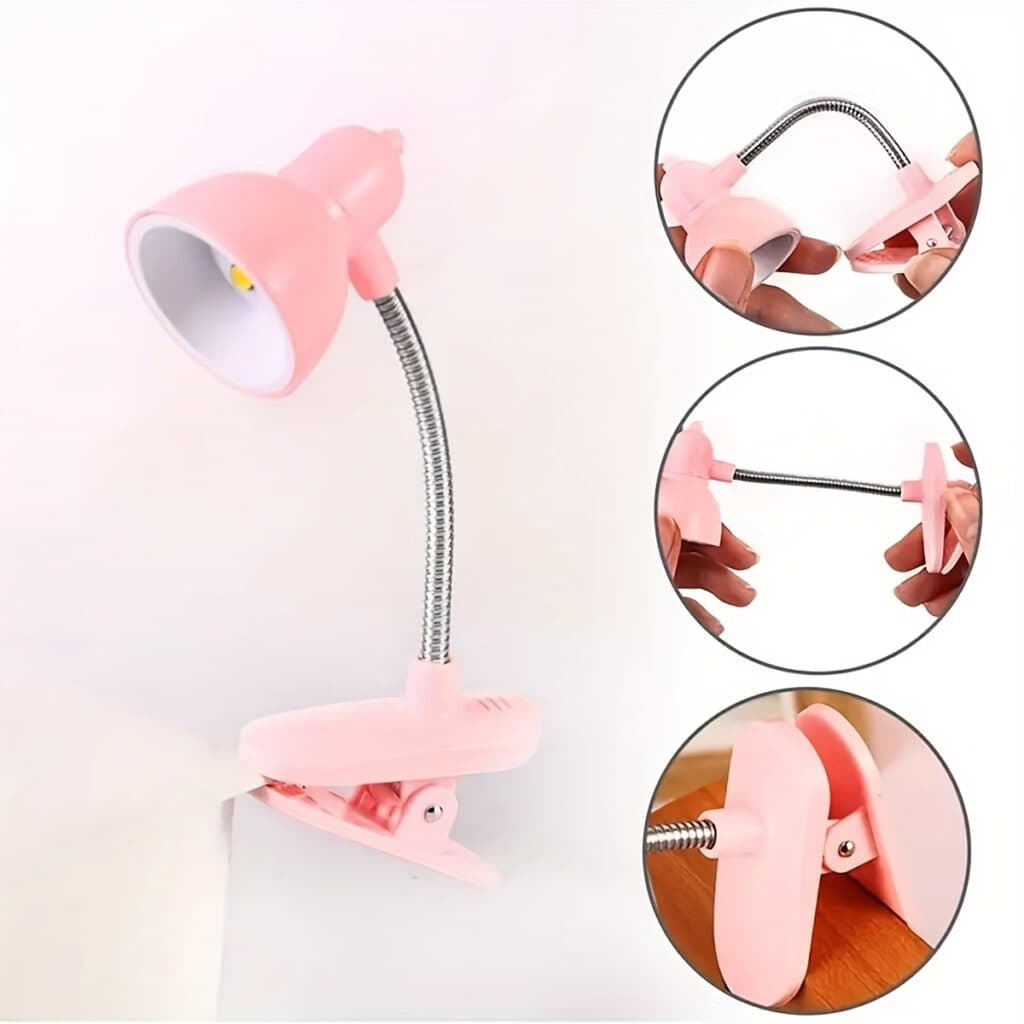 Mini Clip On Reading Lamp Adjustable Book Light