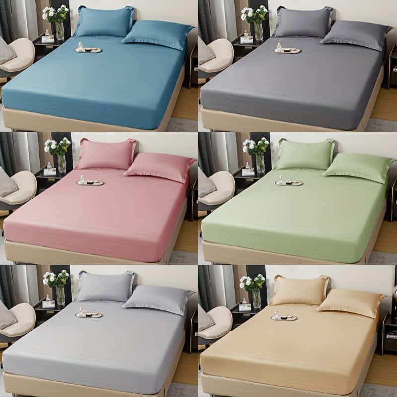 Fitted Sheet Set Soft Non Slip Mattress Cover 3pcs