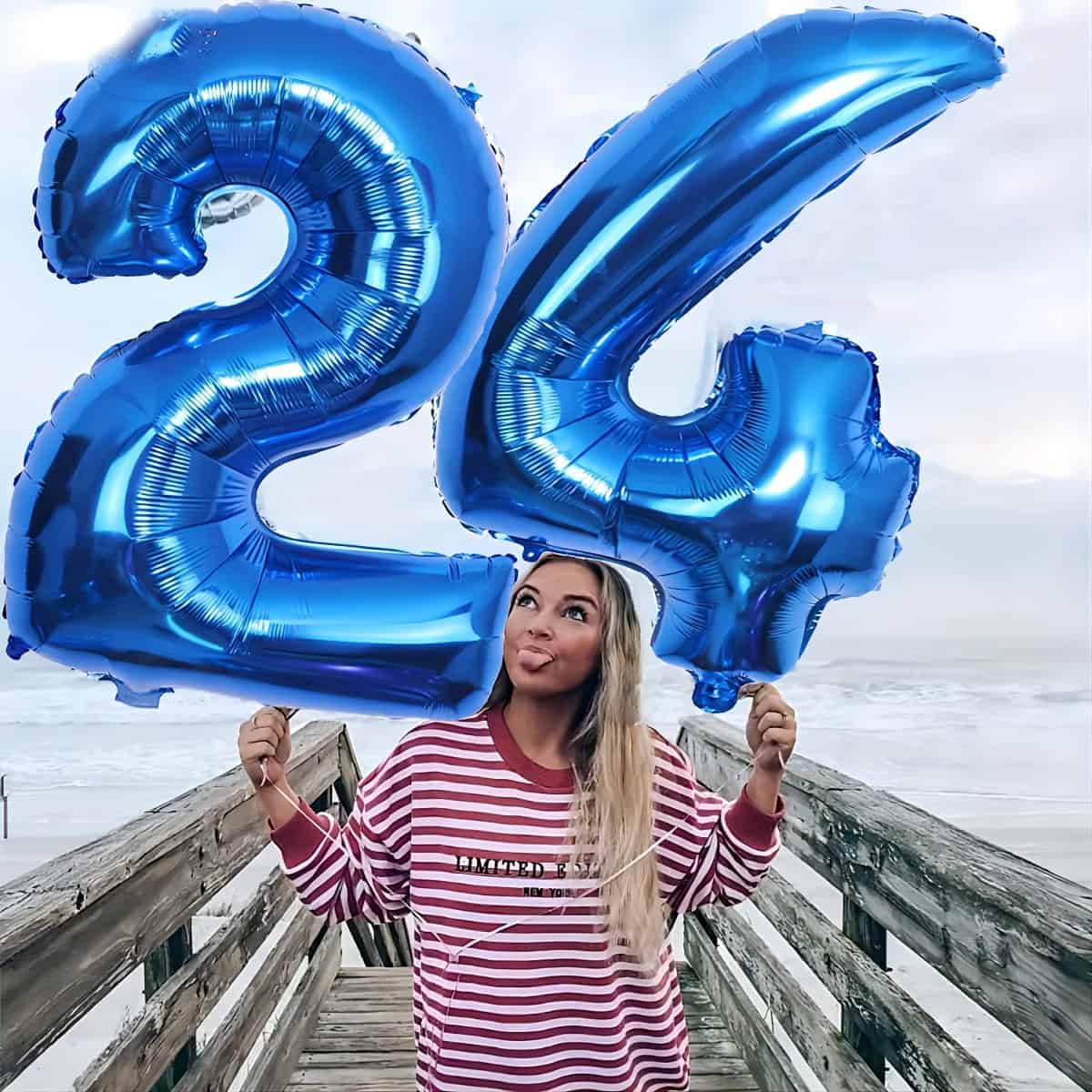 32 Inch Blue Number Balloon Large Party Decoration