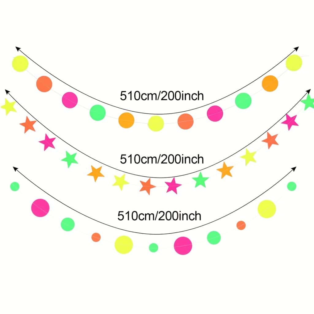 UV Glow Party Streamers Neon Blacklight Garland