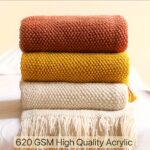 Soft Acrylic Throw Blanket Tassel Sofa Blanket