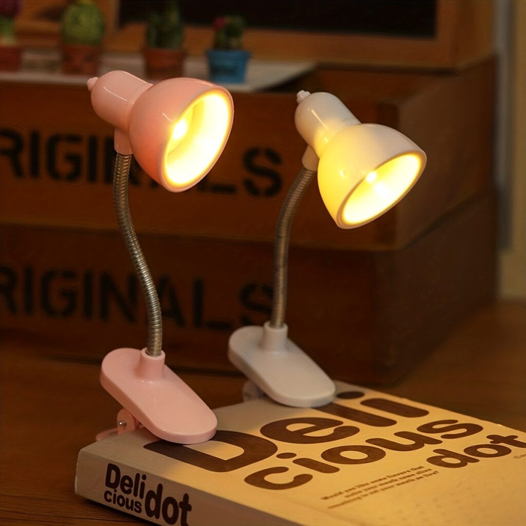Mini Clip On Reading Lamp Adjustable Book Light