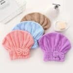 Microfiber Hair Drying Turban Towel Soft Fast Dry Cap