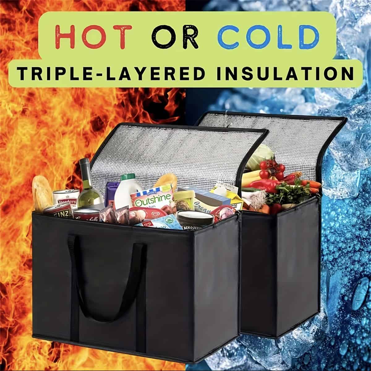 XL Insulated Cooler Bag Keep Food Hot Cold