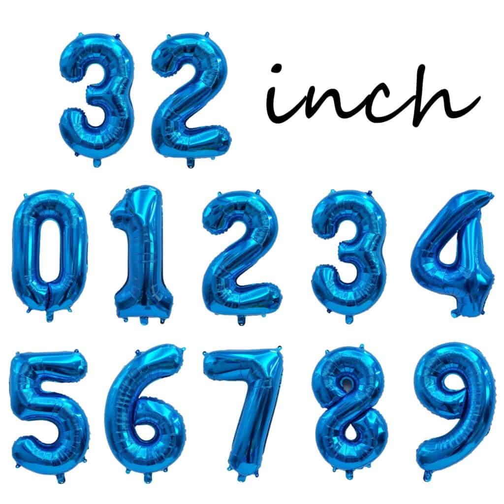 32 Inch Blue Number Balloon Large Party Decoration