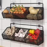 Wall Mounted Kitchen Organizer Basket Garlic Onion Storage