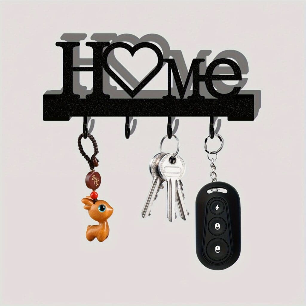 Wall Mounted Key Holder Love Shape No Drill Rack