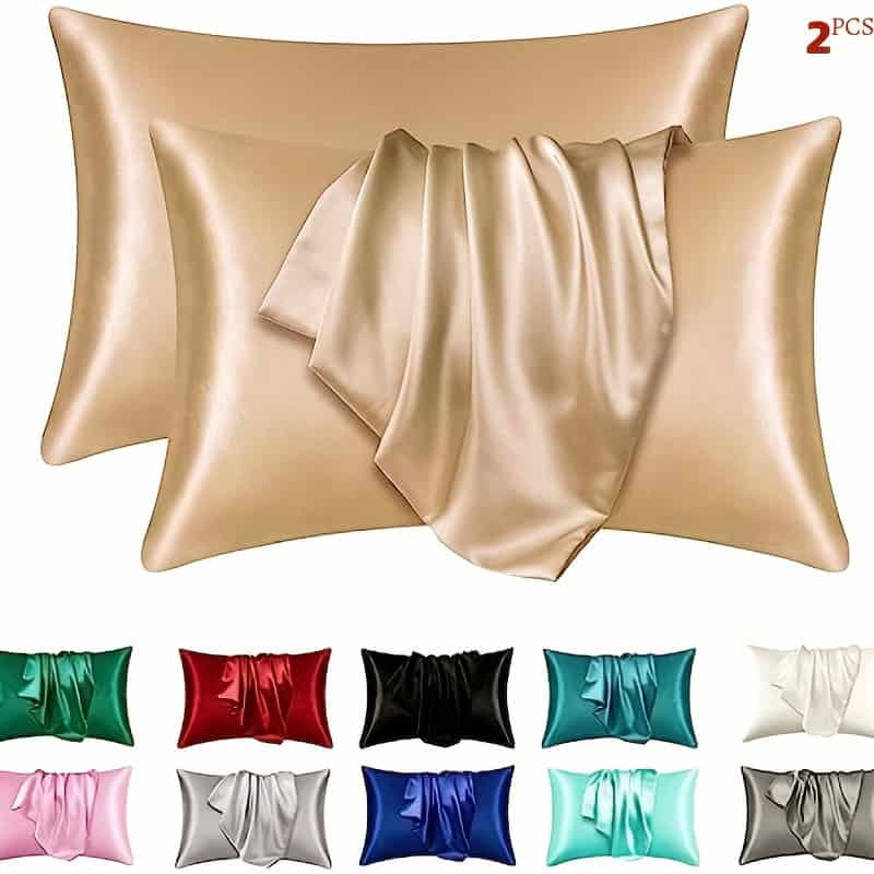Satin Pillowcase Set Cooling Hair Skin Pillow Covers