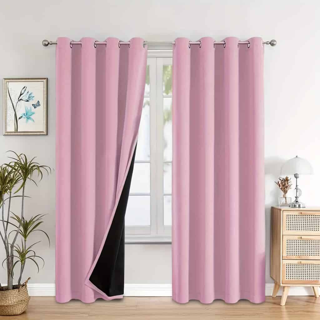 100% Blackout Curtains Thermal Noise Reducing Set