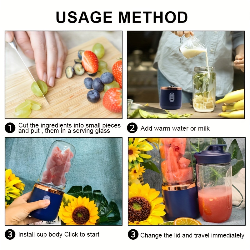 Portable USB Rechargeable Blender Juicer Cup