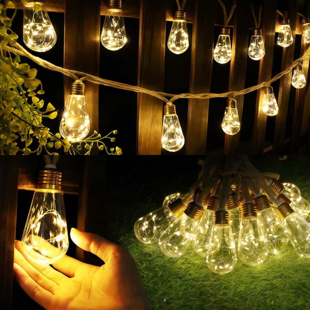 Solar Outdoor String Lights with 8 Modes Garden Lights