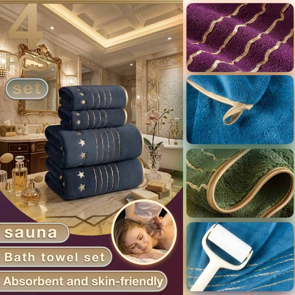 6 Piece Microfiber Towel Set Soft Quick Dry