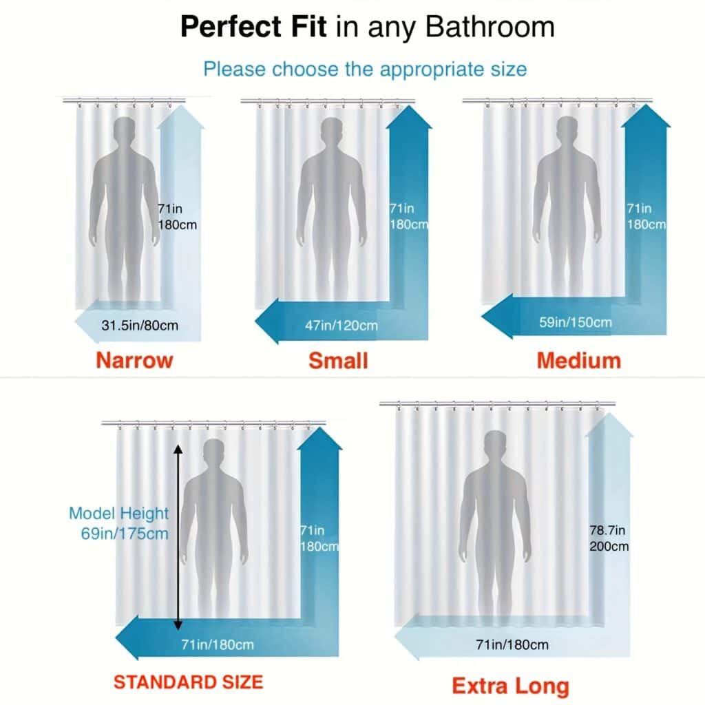 Leaf Pattern Shower Curtain Liner Waterproof Bathroom Curtain
