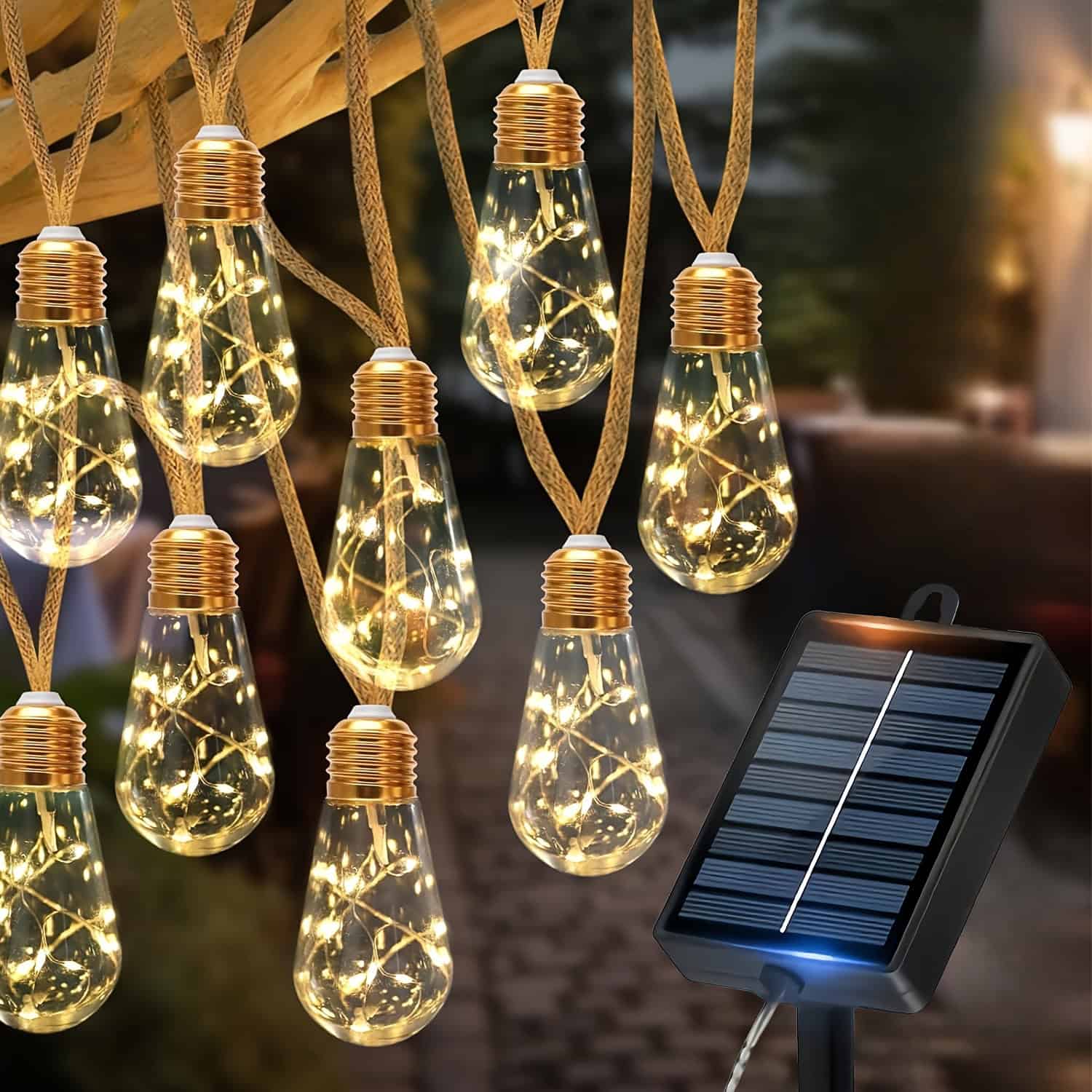 Solar Outdoor String Lights with 8 Modes Garden Lights