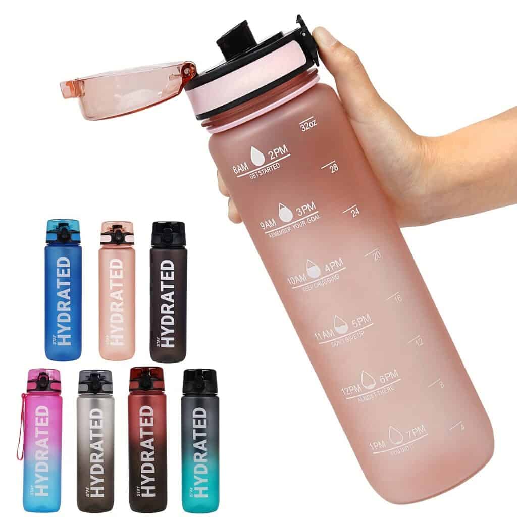 32oz Time Marker Sports Water Bottle Leak Proof 1L