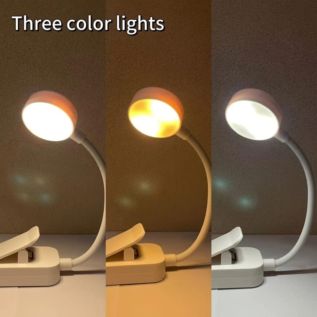 Clip-On LED Reading Light with 3 Color Modes