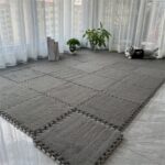 Soft Patchwork Carpet Tiles Non-Slip Washable Rug 12pcs